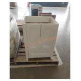 24" white vanity no top and unopened boxes