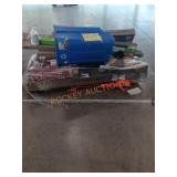 45 gal trash can, 3 ton jack, trex railing, shop