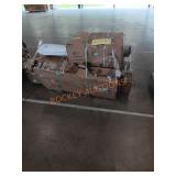 Toilet, black fencing, table, shower base