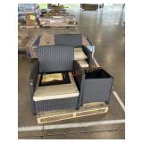 Patio seat set with table