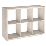 Bleached Walnut Large 6-Cube Organizer