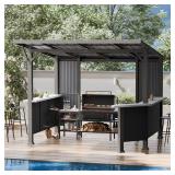 10 ft x 10 ft Black BBQ Gazebo with Shelves, Box
