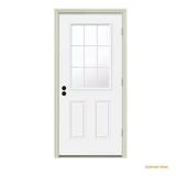 30x80 9-Lite White Steel Door