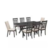 Hayden Slate Upholstered 9-Piece Dining Set