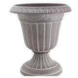 (2) Traditional 16x18 Whitewash Plastic Urn