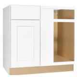 Shaker Satin White Blind Base Corner Cabinet