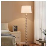 61 in. Brushed Nickel Floor Lamp with Shade