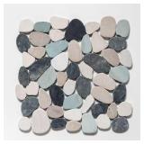 Pebble Tile Grey/White/Tan Mosaic 11.25"