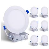 MENCOLULU 6-Pack 7" White LED Recessed Lights