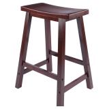Satori Saddle Stool, 24" Walnut Bar Chair