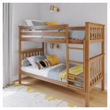 Max & Lily Pecan Twin-Over-Twin Bunk Bed