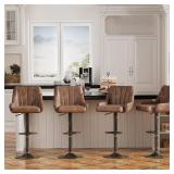 2 VECELO Metal Bar Stools, Adjustable Swivel
