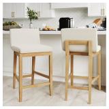 Gracie Bar Stool Set   Boucle, Pine 23-28"