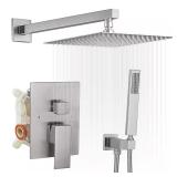 10-Inch Square Shower Kit in Brushed Nickel