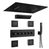 Matte Black 1-Handle Shower Faucet, 5-Spray