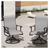 Outdoor Swivel Patio Chairs Set 2, Textilene
