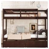 (Box 2 of 2) Espresso Brown Twin-Over-Twin Bunk B