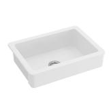 30 in. L x 19 in. W White Kitchen Sink