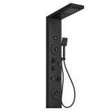4-Jet Rainfall Shower Panel, Matte Black