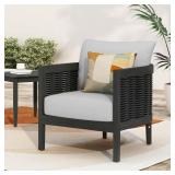 Rattler Black Acacia Lounge Chair
