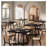 Moronia Black Wood 31.5 in. Trestle Table (2)