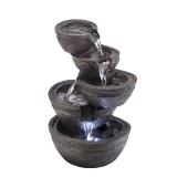 Alpine Polyresin 13" Bowls Fountain w/ LED