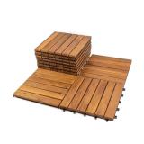 Acacia Deck Tile Brown 6 Slats (10-Pack)