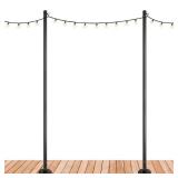 Two 10 ft Premium String Light Poles