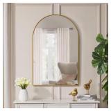 Large Arched Gold Accent Mirror (39x26)