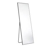 21x64 in Aluminum Mirror with Stand & Hooks