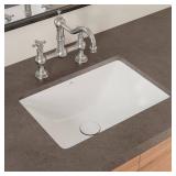 18 in. Rectangular Undermount Sink, White