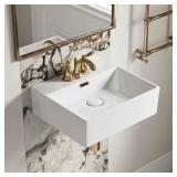 16 in. Wall Mount Sink w/ 3 Faucet Holes