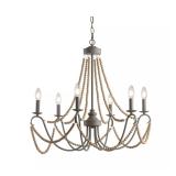 Rustica Adjustable Greige Bead LED Chandelier