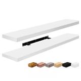 2-Pack Long Floating Shelves, 35W x 9D White