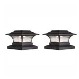 Bronze LED Solar Deck Post Light (2-Pack)
