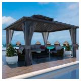 12 ft. x 12 ft. Aluminum Gazebo with Curtains