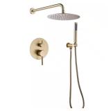 1-Handle 2-Spray Brushed Gold Shower Kit