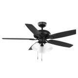 Hampton Bay Rockport II 52-in Matte Black Fan