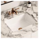 16 in. Ceramic Undermount Sink with Overflow