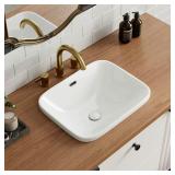 Los Flexi 19x15 Semi Recessed White Sink