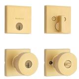 Pismo Satin Brass Keyed Entry Knob/Deadbolt