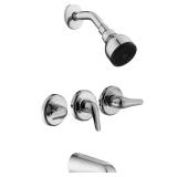 Aragon 3-Handle Tub/Shower Faucet, Chrome