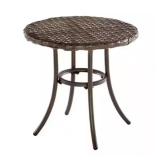 SW Round 18in Accent Table Brown Finish