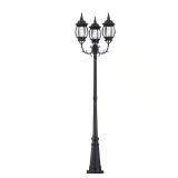 3-Light 94" Matte Black Post Light Set