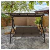 3-Person Metal Patio Swing with Canopy MISSING BO