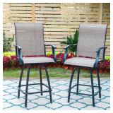 Swivel Metal Outdoor Bar Stool (2-Pack)DAMAGED