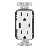 Leviton 15A USB Outlet + Charger 5-15R