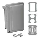 1-Gang Weatherproof Outlet with Cover, Gray