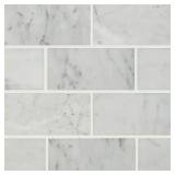 (2) Carrara White 3x6 Marble Tile (5 sq ft)