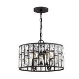 Kristella 4-Light Matte Black Chandelier